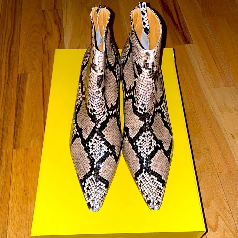 The Frankie Shop snake skin bootie
